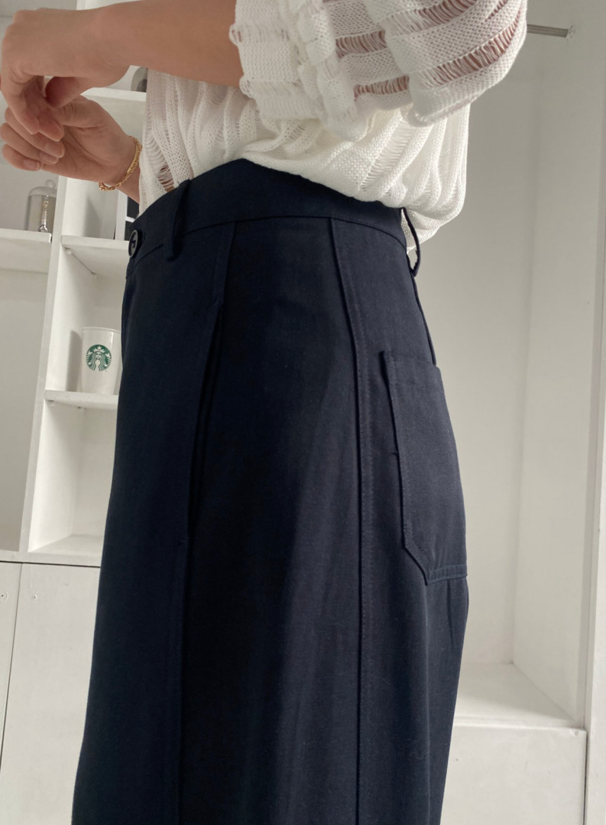 ✨🪡👖 말파 심라인 와이드 슬랙스 앞절개 코튼 팬츠 텐셀 혼방 롱 와이드 팬츠 고급 찰랑 찰랑  부들부들 슬랙스 데일리 롱팬츠 / 사이즈 타이트/ Marfa Seamline Wide Slacks Front Seam Tencel Cotton Wide Pants Elegant Long Wide Trousers ✨