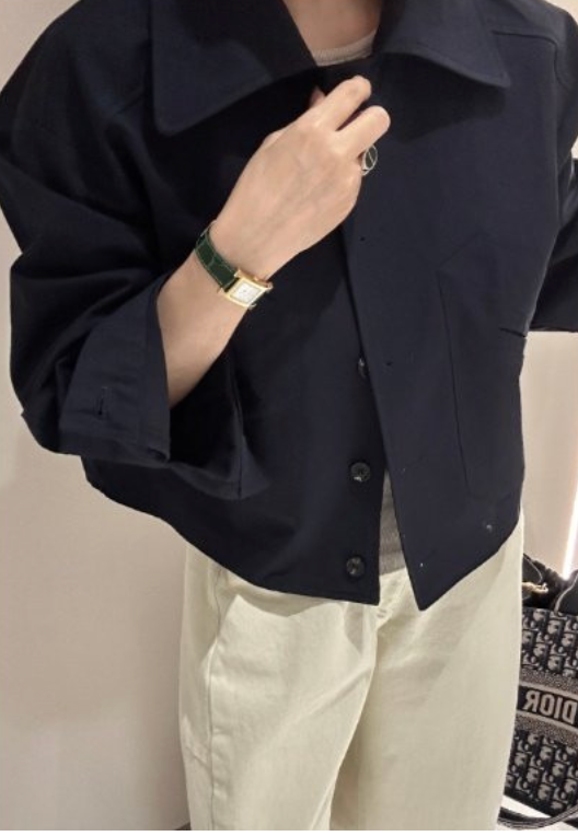 ✨🤍제이머랭 마룬이 세미 크롭 자켓✨프리미엄 바이오워싱 코튼✨라인이 예쁜 세미 크롭 자켓✨봄 데일리 자켓✨미니멀 구조 패턴 자켓✨