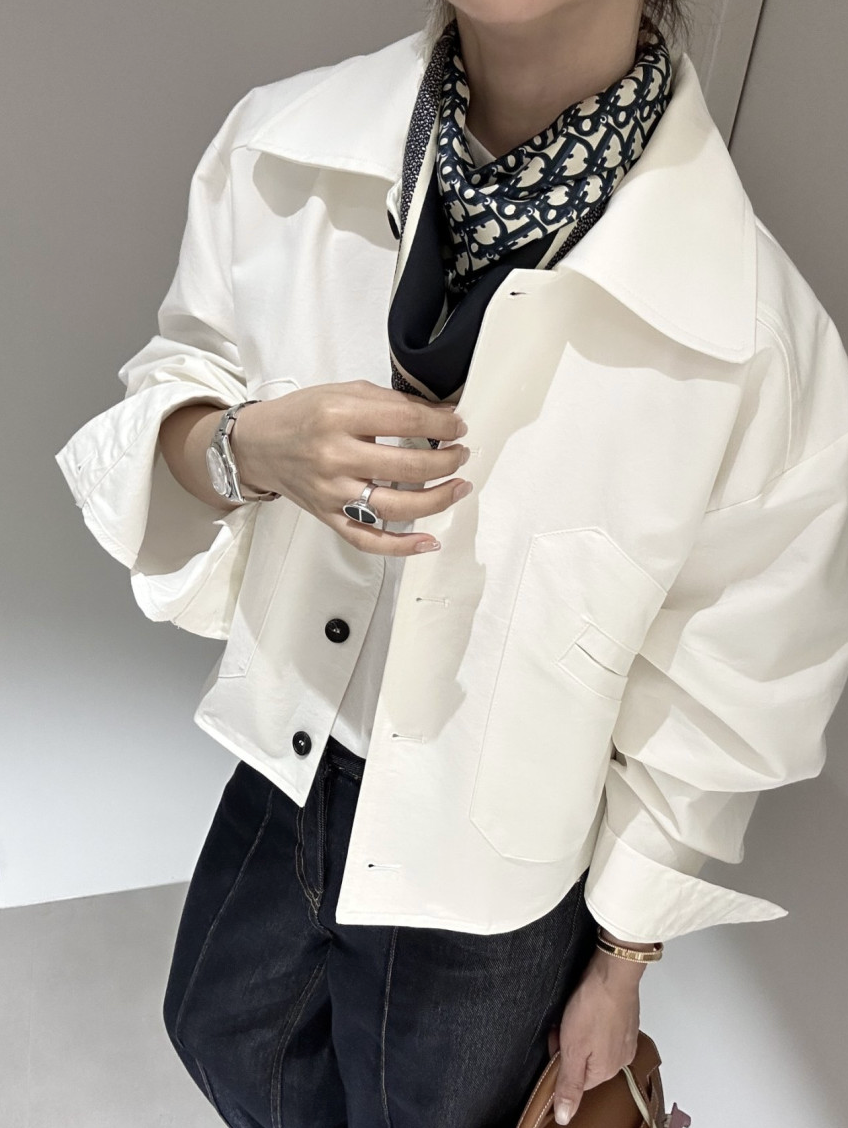 ✨🤍제이머랭 마룬이 세미 크롭 자켓✨프리미엄 바이오워싱 코튼✨라인이 예쁜 세미 크롭 자켓✨봄 데일리 자켓✨미니멀 구조 패턴 자켓✨