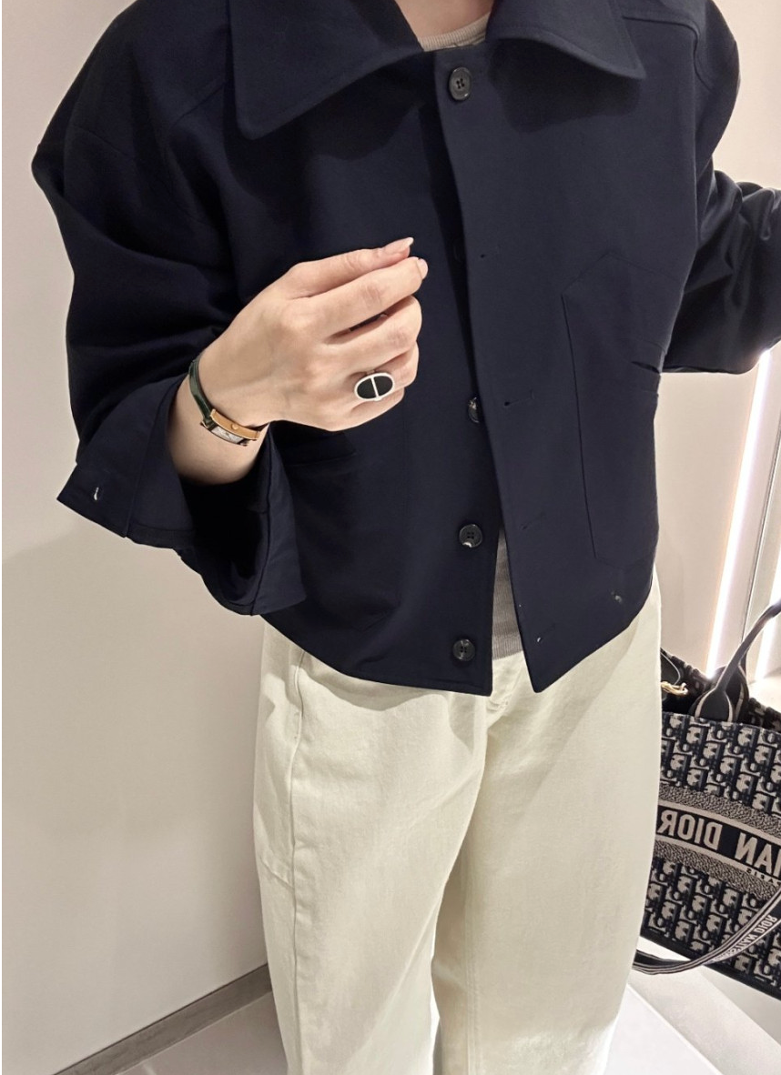 ✨🤍제이머랭 마룬이 세미 크롭 자켓✨프리미엄 바이오워싱 코튼✨라인이 예쁜 세미 크롭 자켓✨봄 데일리 자켓✨미니멀 구조 패턴 자켓✨