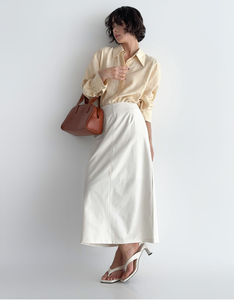 ✨👗 2026 여름신상 H라인 슬림 롱 스커트 뒷슬릿 2단기장 오피스룩 데일리룩 블랙 차콜 화이트 S-2XL Summer H-Line Slim Skirt Back Slit Two Length Black Charcoal White S-2XL 👗✨
