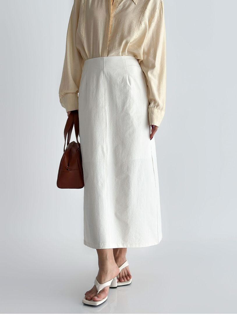 ✨👗 2026 여름신상 H라인 슬림 롱 스커트 뒷슬릿 2단기장 오피스룩 데일리룩 블랙 차콜 화이트 S-2XL Summer H-Line Slim Skirt Back Slit Two Length Black Charcoal White S-2XL 👗✨