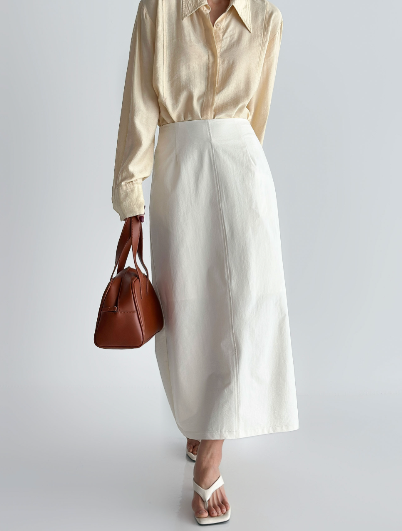 ✨👗 2026 여름신상 H라인 슬림 롱 스커트 뒷슬릿 2단기장 오피스룩 데일리룩 블랙 차콜 화이트 S-2XL Summer H-Line Slim Skirt Back Slit Two Length Black Charcoal White S-2XL 👗✨