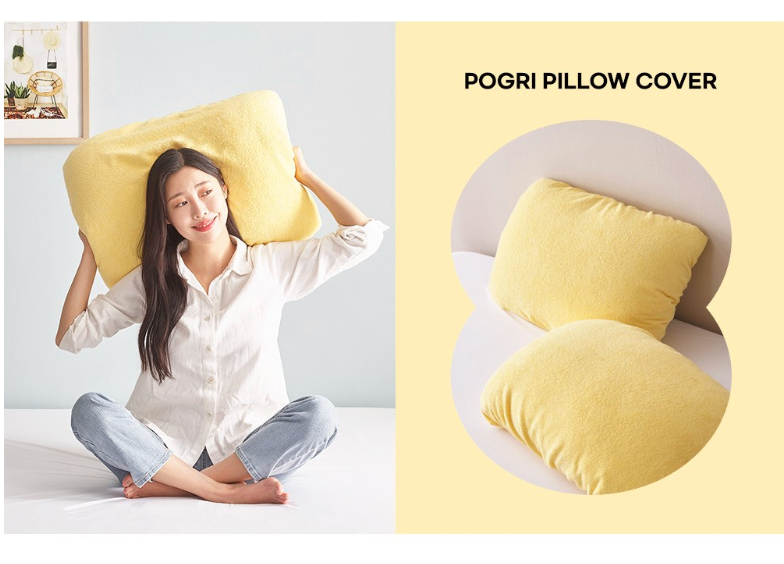🌿✨ 베네베딩 포그리 타월 베개커버 2개세트 밴드형 고정 폭신촉감 100%순면 통기성 흡수력 위생관리 간편세탁 애쉬베이지 레몬크림 베이비블루 Pillow Cover Towel Cotton Soft Band Fixing Hygienic Easy Wash Set ✨🌿