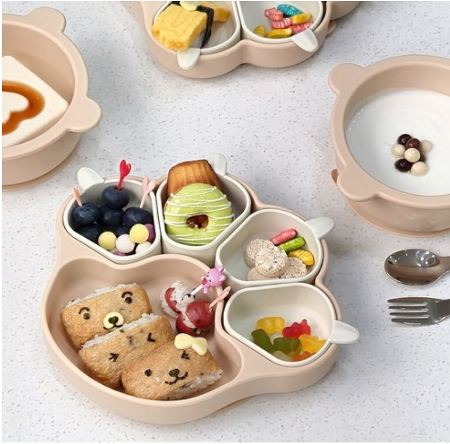 🇰🇷한국 국민 육아템🐱아기 첫 이유식 필수템🔥허밍베베 실리콘 얌얌 야옹이 플레이트 흡착 식판✨안전+편리+귀여움까지 한번에 / Hummingbebe Silicone Suction Cat Plate – Baby First Weaning Essential