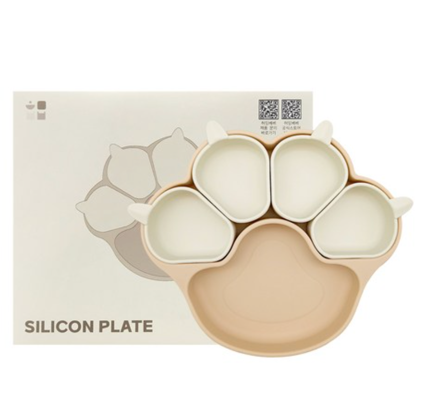 🇰🇷한국 국민 육아템🐱아기 첫 이유식 필수템🔥허밍베베 실리콘 얌얌 야옹이 플레이트 흡착 식판✨안전+편리+귀여움까지 한번에 / Hummingbebe Silicone Suction Cat Plate – Baby First Weaning Essential