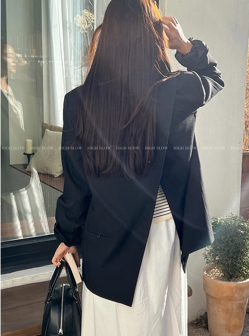 ✨🔥품절대란[3-4주배송예상]🔥✨국내생산 고퀄 뒷사선절개 슬림핏 오버자켓🖤🤍 군더더기 없는 핏감 끝판왕 / Premium Back Diagonal-Slit Tailored Jacket