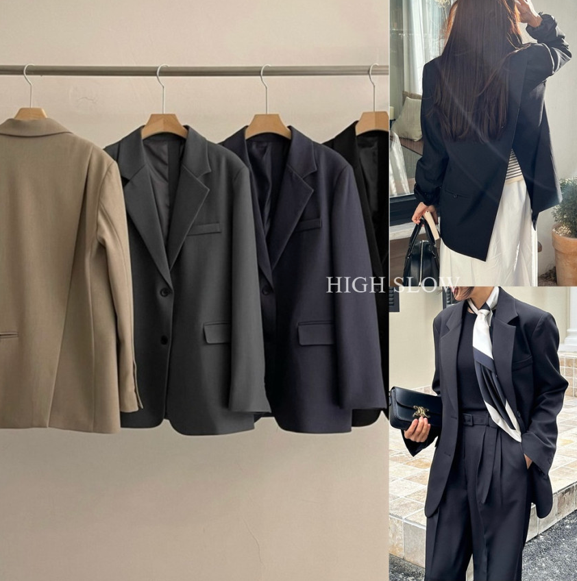 ✨🔥품절대란[3-4주배송예상]🔥✨국내생산 고퀄 뒷사선절개 슬림핏 오버자켓🖤🤍 군더더기 없는 핏감 끝판왕 / Premium Back Diagonal-Slit Tailored Jacket