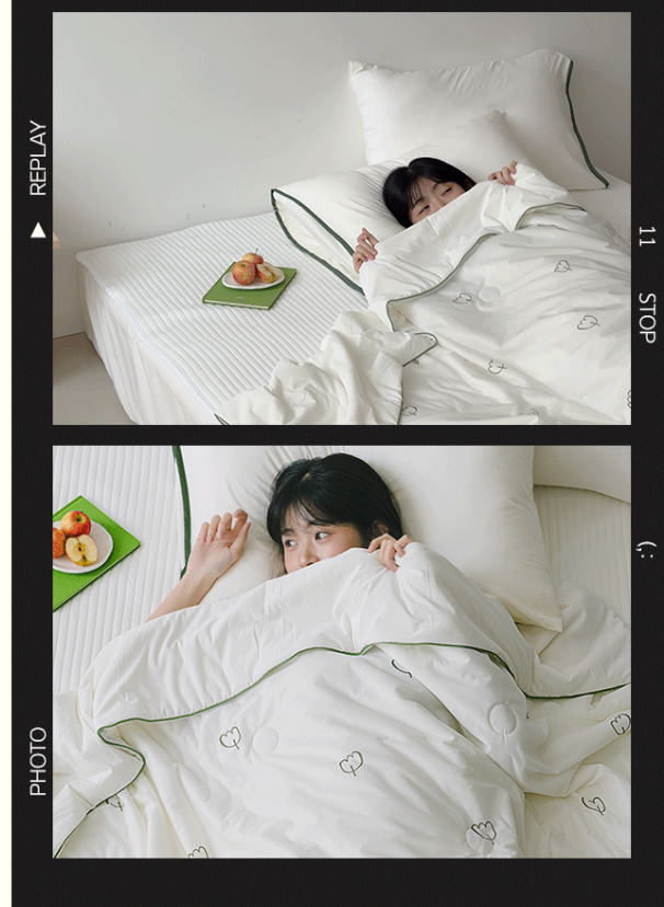 ❄️[한국 바자르 디자인 연구소] 대란 냉감이불❄️🧊덮자마자 시원한 부들촉감 차렵이불🔥SS/Q 리버시블 4컬러 여름필수템 / Korea Viral Cooling Comforter Soft Summer Blanket SS/Q