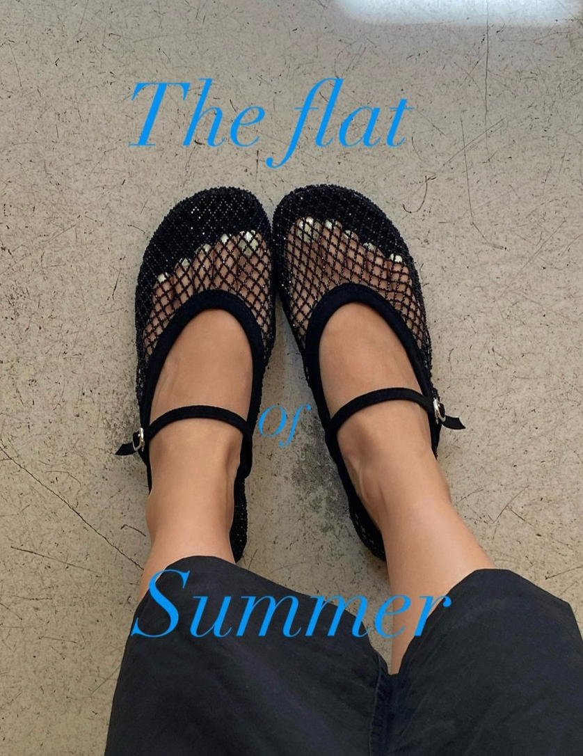[3-4주소요]✨품절대란여름신발✨ 블랑26SS 비즈 메쉬 메리제인 플랫 🩶 Beaded Mesh Mary Jane Flats | 여름 반짝이 플랫 끝판왕 💎