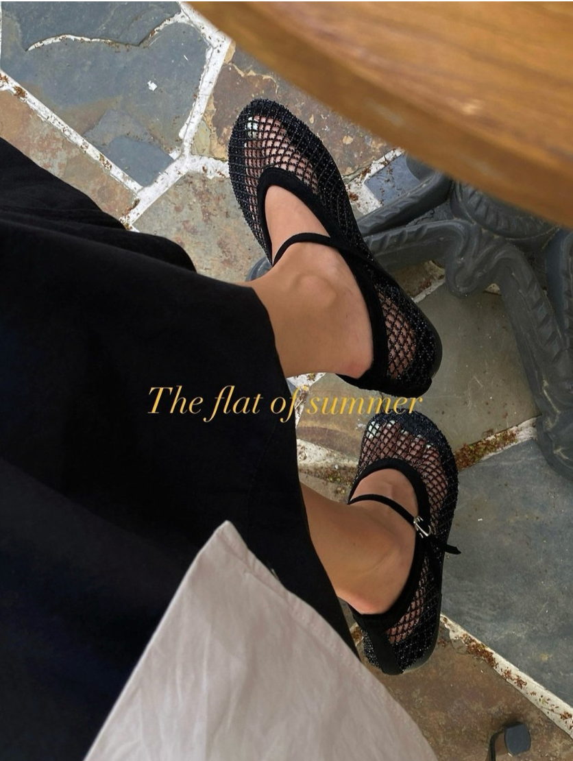 [3-4주소요]✨품절대란여름신발✨ 블랑26SS 비즈 메쉬 메리제인 플랫 🩶 Beaded Mesh Mary Jane Flats | 여름 반짝이 플랫 끝판왕 💎