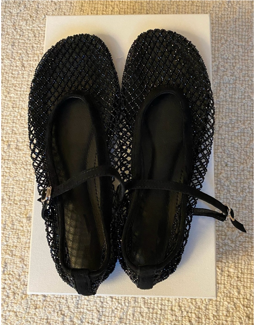 [3-4주소요]✨품절대란여름신발✨ 블랑26SS 비즈 메쉬 메리제인 플랫 🩶 Beaded Mesh Mary Jane Flats | 여름 반짝이 플랫 끝판왕 💎