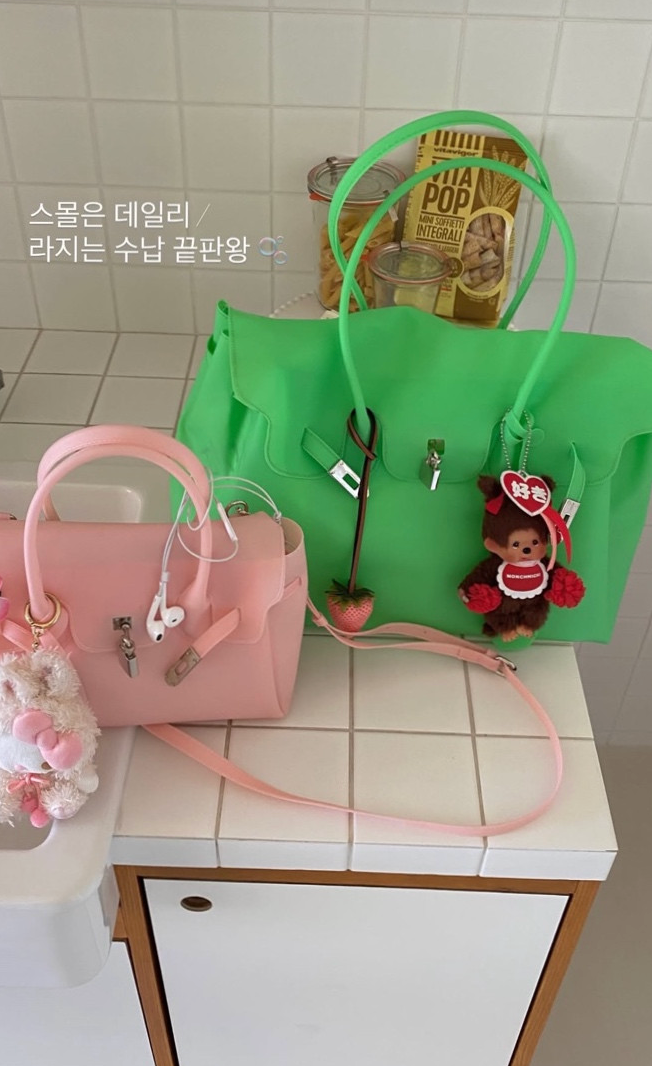 [블랑펄킨백] [3-4주 예상 여유있게 주문필요][블랑/로우 선택가능]💖🫧 블랑 젤리 버킨백 2사이즈 출시 🫧💖 스몰&라지 선택 가능! 한국 품절대란 PVC 젤리백 ✨ 데일리백·비치백·여행백 추천 🌈 Blanc Jelly Birkin Bag Small & Large Sizes Available ✨ Viral Korean PVC Jelly Bag