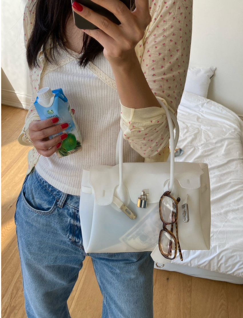 [블랑펄킨백] [3-4주 예상 여유있게 주문필요][블랑/로우 선택가능]💖🫧 블랑 젤리 버킨백 2사이즈 출시 🫧💖 스몰&라지 선택 가능! 한국 품절대란 PVC 젤리백 ✨ 데일리백·비치백·여행백 추천 🌈 Blanc Jelly Birkin Bag Small & Large Sizes Available ✨ Viral Korean PVC Jelly Bag