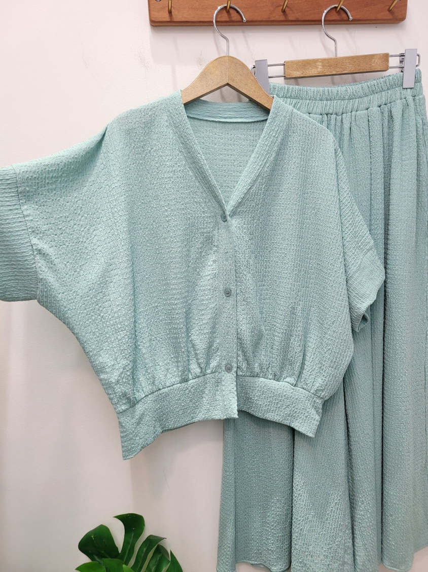 ✨[3주예상 품절대란]치마인 줄 알았죠? 여름 쿨링 치마바지 가디건 투피스 세트 Summer Cooling Skirt-Pants Cardigan Set 🤍
