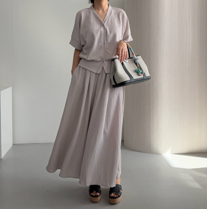 ✨[3주예상 품절대란]치마인 줄 알았죠? 여름 쿨링 치마바지 가디건 투피스 세트 Summer Cooling Skirt-Pants Cardigan Set 🤍