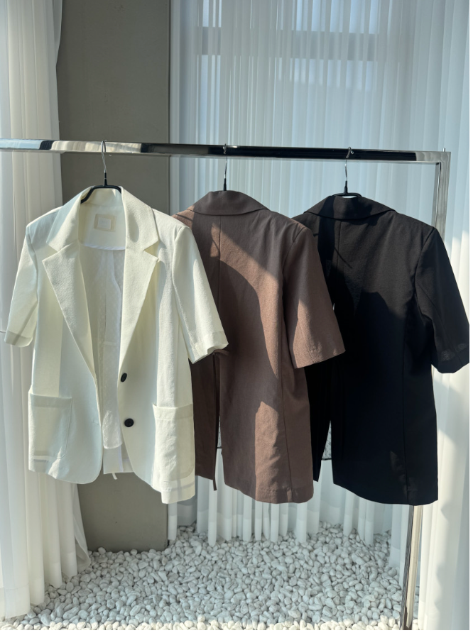 🌼[여름자켓]❄️오션 레이스 백리본 린넨 혼방 썸머 자켓 Ocean Lace Back Ribbon Linen Blend Summer Jacket