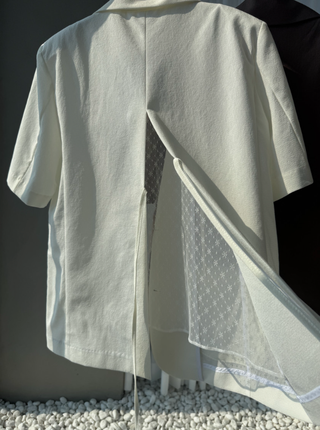 🌼[여름자켓]❄️오션 레이스 백리본 린넨 혼방 썸머 자켓 Ocean Lace Back Ribbon Linen Blend Summer Jacket