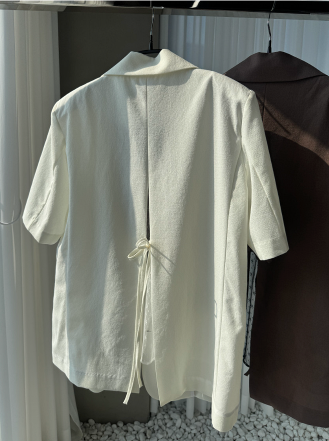 🌼[여름자켓]❄️오션 레이스 백리본 린넨 혼방 썸머 자켓 Ocean Lace Back Ribbon Linen Blend Summer Jacket
