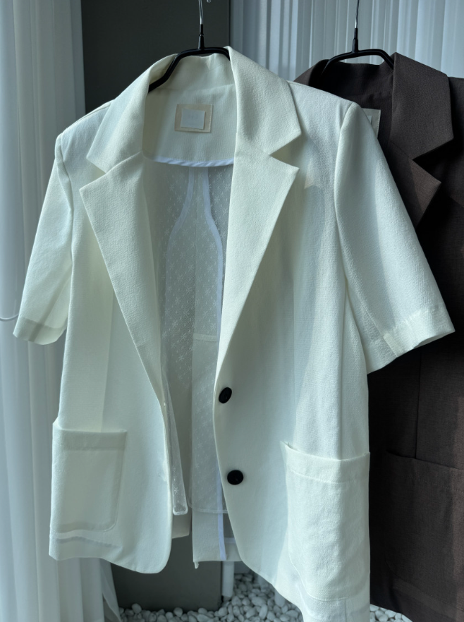 🌼[여름자켓]❄️오션 레이스 백리본 린넨 혼방 썸머 자켓 Ocean Lace Back Ribbon Linen Blend Summer Jacket