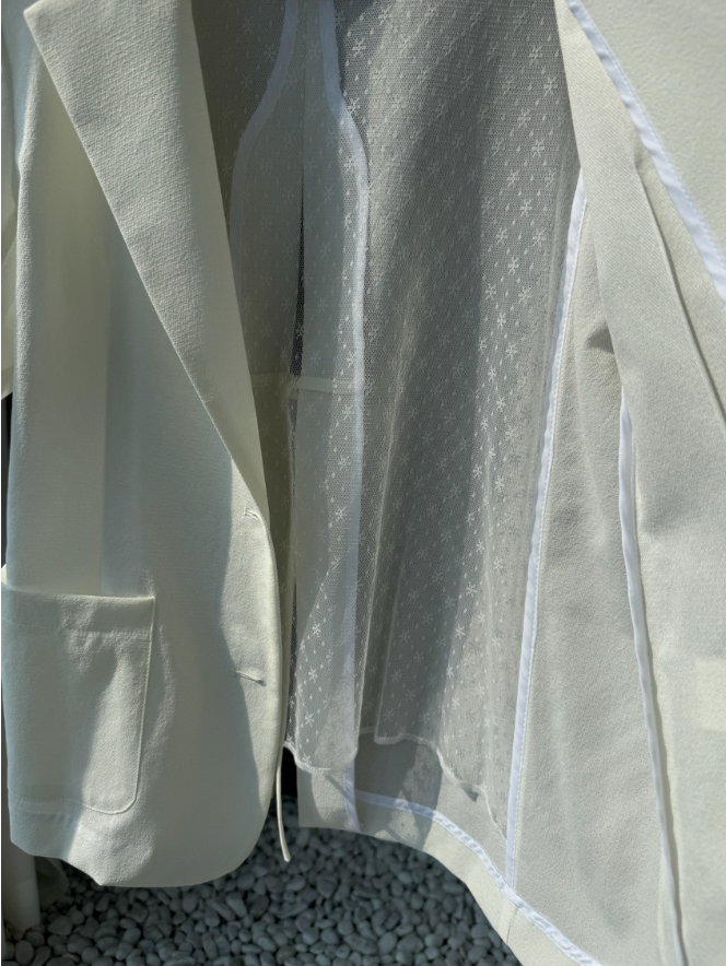 🌼[여름자켓]❄️오션 레이스 백리본 린넨 혼방 썸머 자켓 Ocean Lace Back Ribbon Linen Blend Summer Jacket