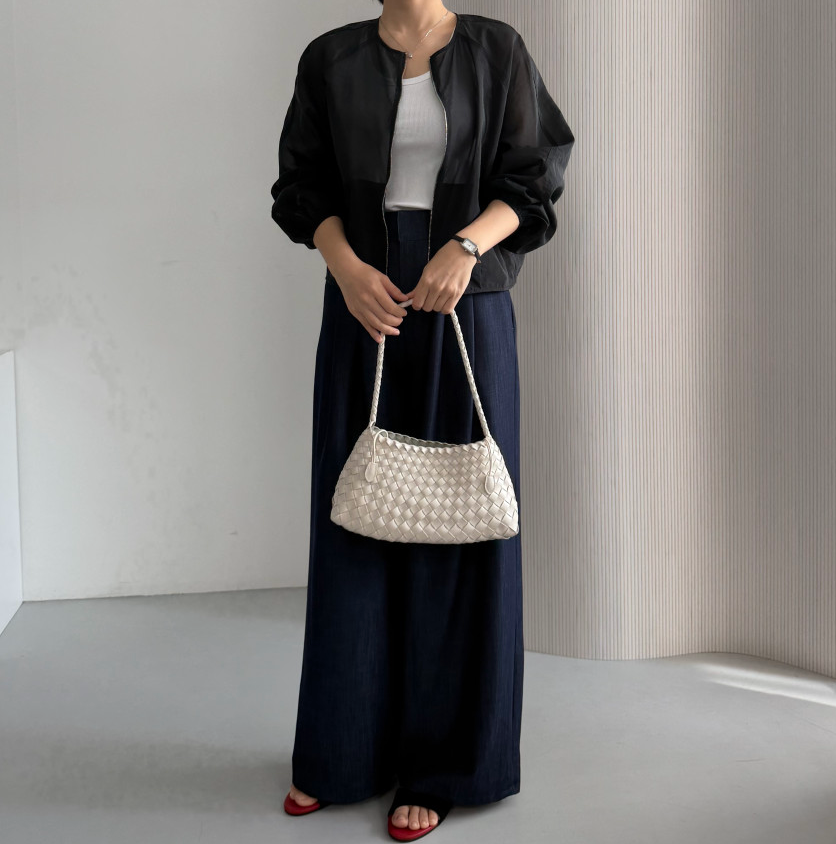✨🌿[비건레더]🌿✨드래곤 와플 로잔나 위빙 토트백 5COLOR👜 프리미엄 비건레더 합성피혁 숄더백｜스틸블루·카멜·아이보리·브라운·블랙｜가볍고 고급스러운 데일리백 Premium Vegan Leather Dragon Waffle Rosanna Woven Tote Bag