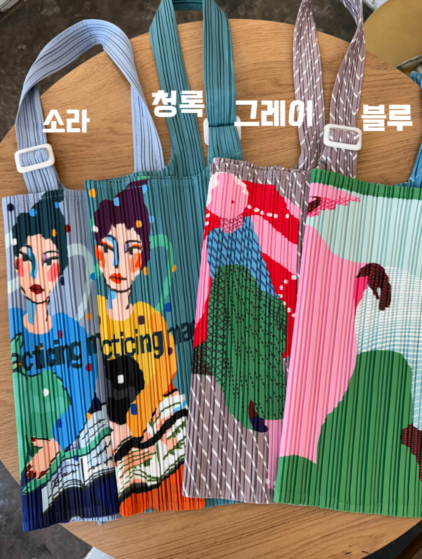 🎨아트 프린팅 플리츠 숄더백 접이식 경량 데일리백 여행용 에코백 감성 일러스트 플리츠백 SONO Art Pleated Shoulder Bag✨