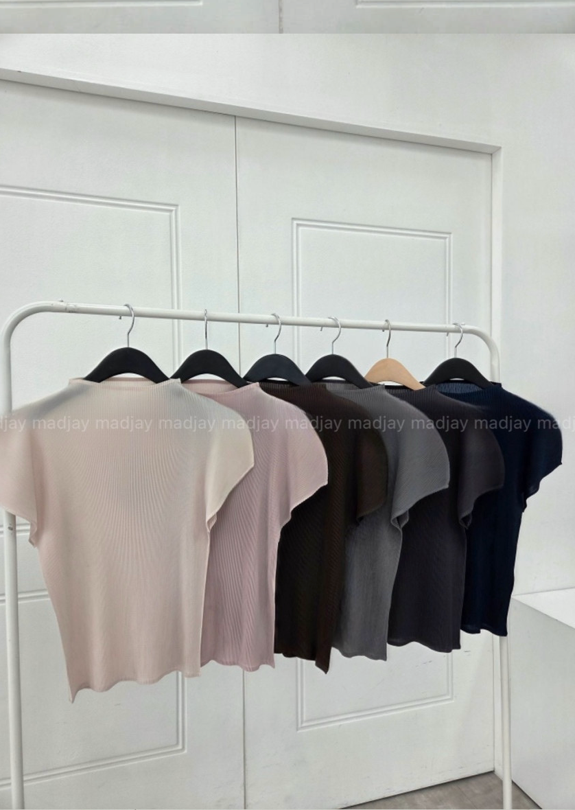 [66까지]✨플리츠 홀가 티 블라우스 Pleated Dolman Sleeve Top | Free Size · Stretch Pleats · Elegant Everyday Essential · Easy Match with Any Bottom✨