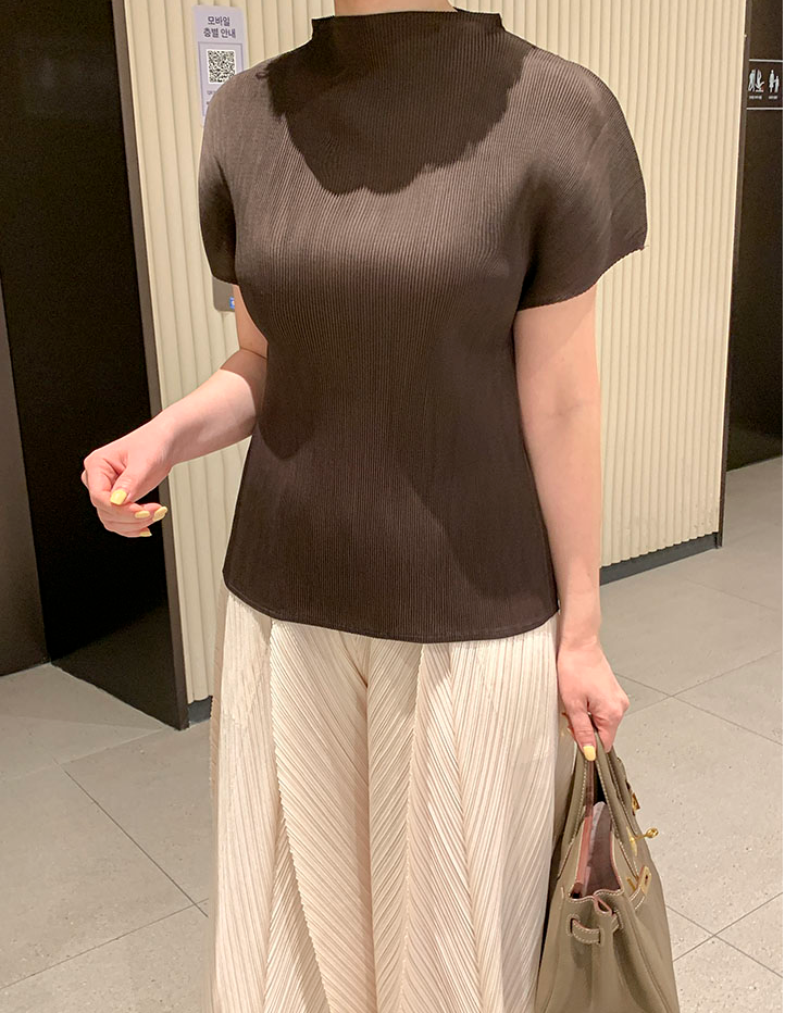 [66까지]✨플리츠 홀가 티 블라우스 Pleated Dolman Sleeve Top | Free Size · Stretch Pleats · Elegant Everyday Essential · Easy Match with Any Bottom✨