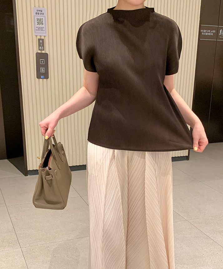 [66까지]✨플리츠 홀가 티 블라우스 Pleated Dolman Sleeve Top | Free Size · Stretch Pleats · Elegant Everyday Essential · Easy Match with Any Bottom✨