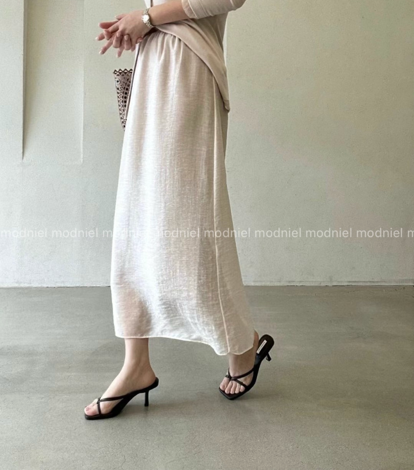 [허리 29까지]✨노리타 시스루 레이어드 밴딩 롱 스커트 🤍 Norita Sheer Layered Elastic Waist Maxi Skirt | 여리핏 썸머 롱스커트 · 안감 내장 · 체형커버 데일리룩✨