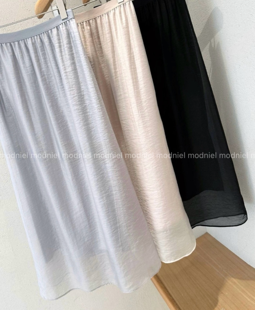 [허리 29까지]✨노리타 시스루 레이어드 밴딩 롱 스커트 🤍 Norita Sheer Layered Elastic Waist Maxi Skirt | 여리핏 썸머 롱스커트 · 안감 내장 · 체형커버 데일리룩✨