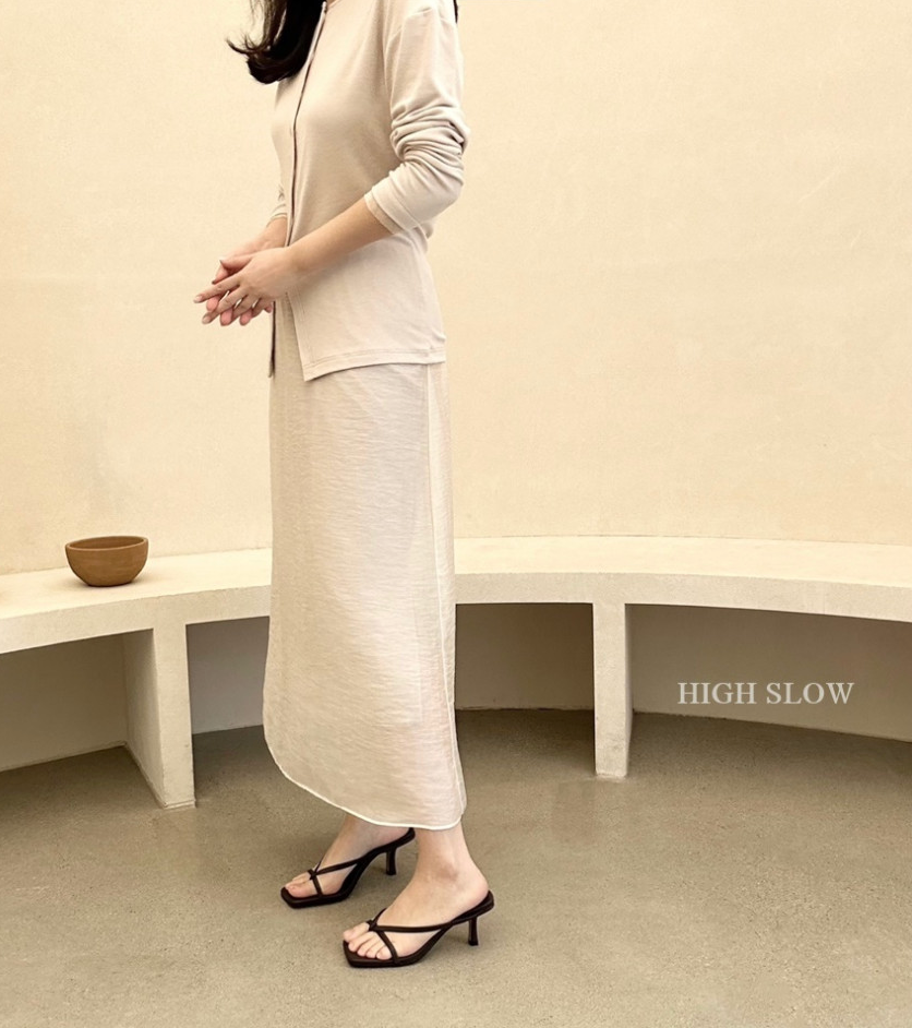 [허리 29까지]✨노리타 시스루 레이어드 밴딩 롱 스커트 🤍 Norita Sheer Layered Elastic Waist Maxi Skirt | 여리핏 썸머 롱스커트 · 안감 내장 · 체형커버 데일리룩✨