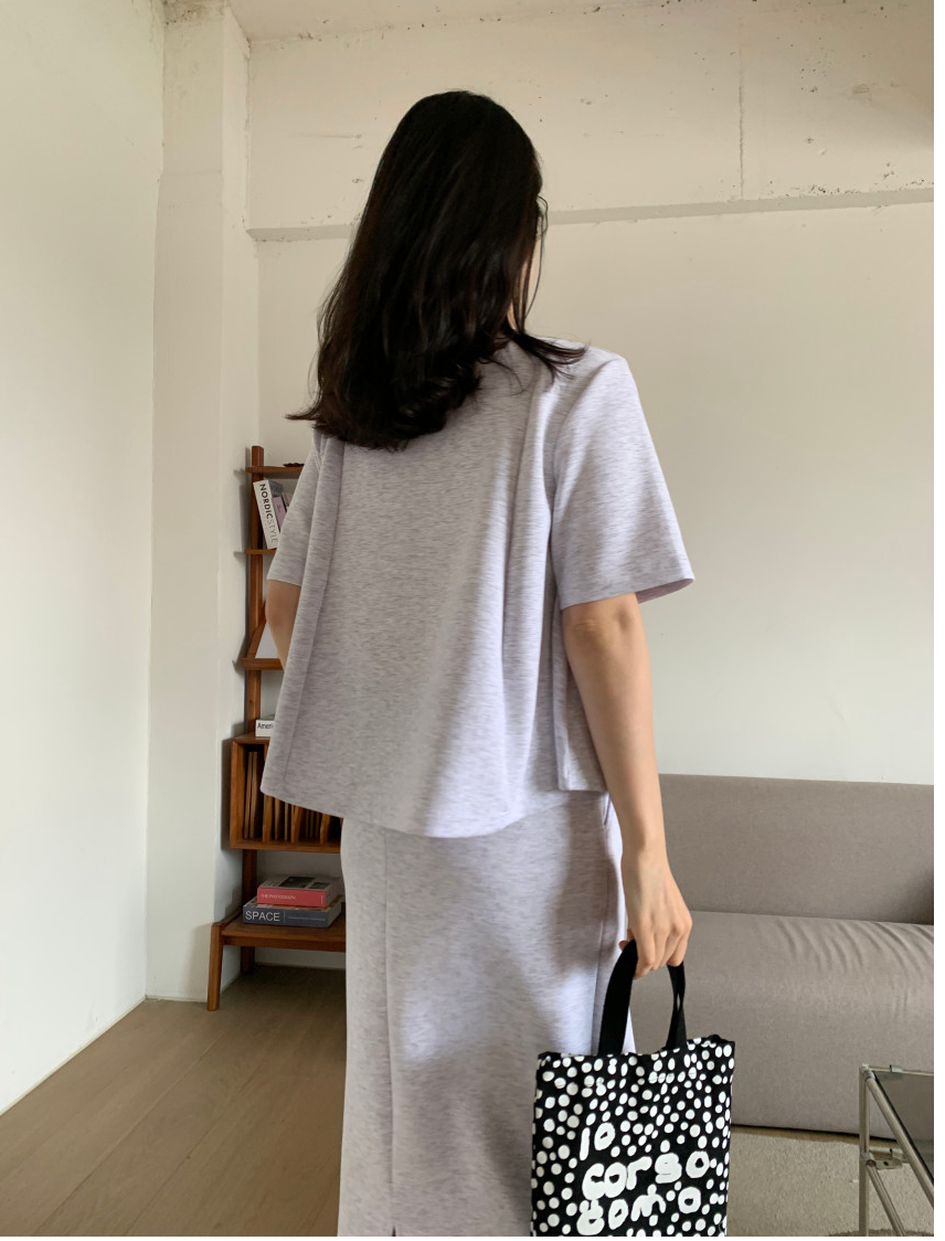 [77까지]✨노리타 데일리 쿨 셋업 🤍 Norita Daily Cool Touch Two-Piece Skirt Set | 프리미엄 톡톡 원단 · 체형커버 플레어핏 · 데일리 세트룩✨