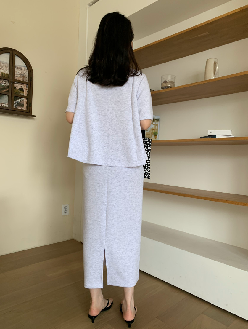 [77까지]✨노리타 데일리 쿨 셋업 🤍 Norita Daily Cool Touch Two-Piece Skirt Set | 프리미엄 톡톡 원단 · 체형커버 플레어핏 · 데일리 세트룩✨