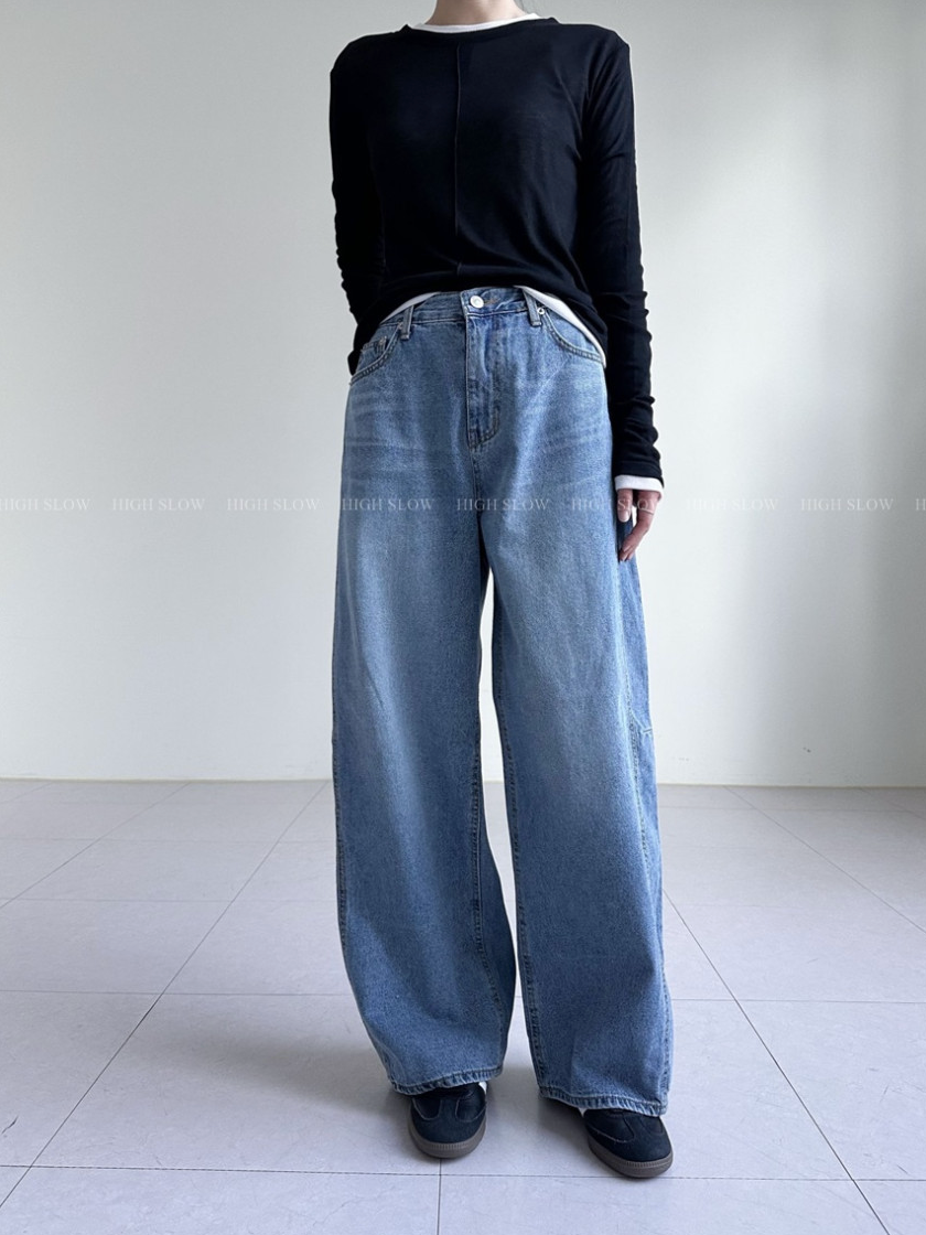[32까지가능][3주예상]🔥 👖인생 데님 찾으셨나요? 드디어 발견한 페르헤 옆절개선 다트 와이드 데님 팬츠 Best-Selling Side Dart Wide Denim Jeans