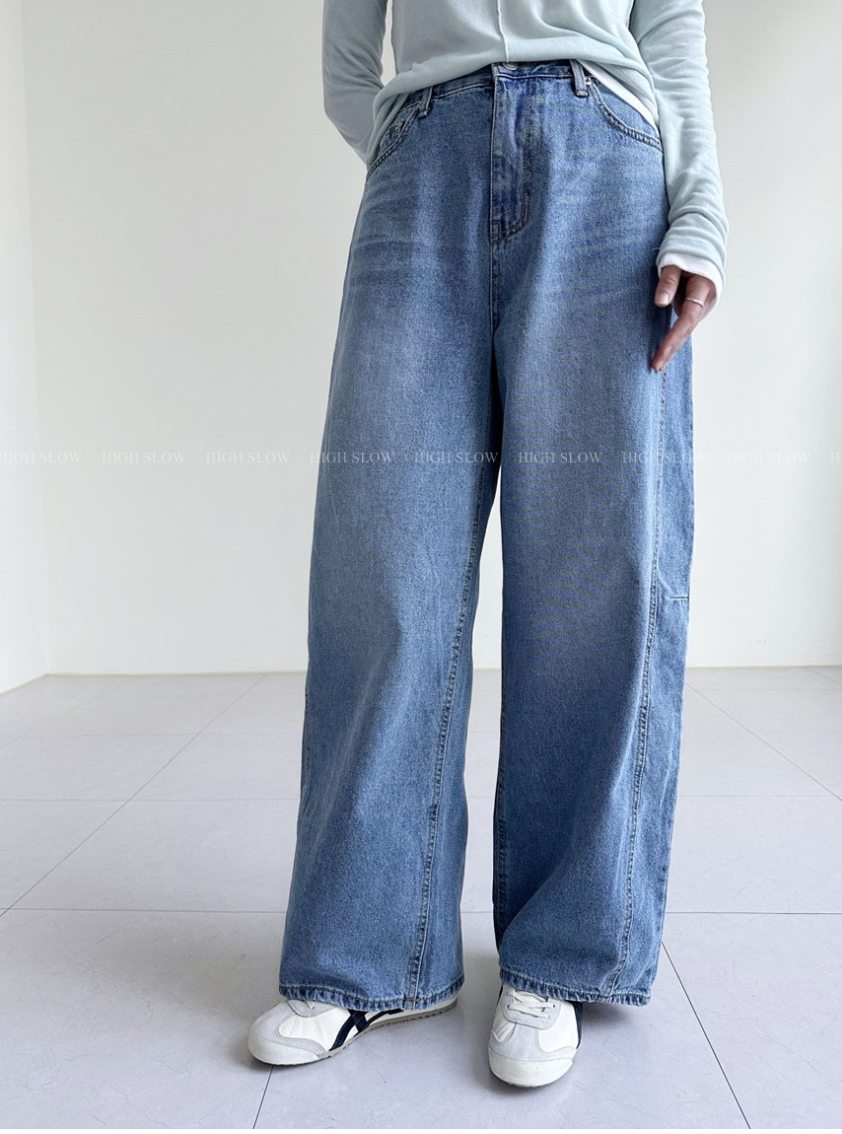 [32까지가능][3주예상]🔥 👖인생 데님 찾으셨나요? 드디어 발견한 페르헤 옆절개선 다트 와이드 데님 팬츠 Best-Selling Side Dart Wide Denim Jeans