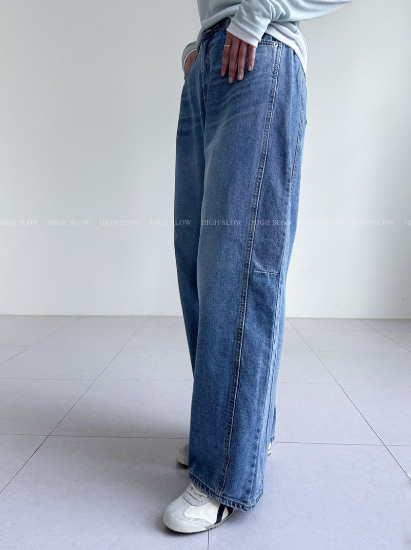 [32까지가능][3주예상]🔥 👖인생 데님 찾으셨나요? 드디어 발견한 페르헤 옆절개선 다트 와이드 데님 팬츠 Best-Selling Side Dart Wide Denim Jeans