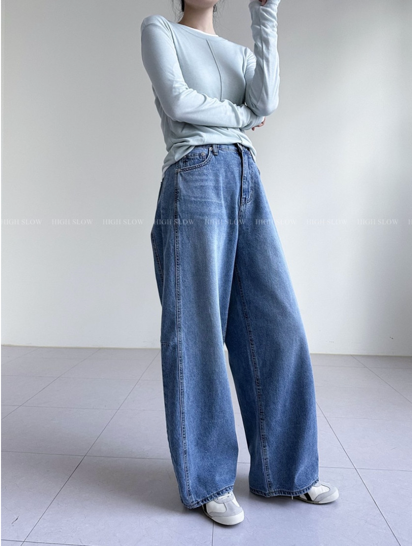 [32까지가능][3주예상]🔥 👖인생 데님 찾으셨나요? 드디어 발견한 페르헤 옆절개선 다트 와이드 데님 팬츠 Best-Selling Side Dart Wide Denim Jeans