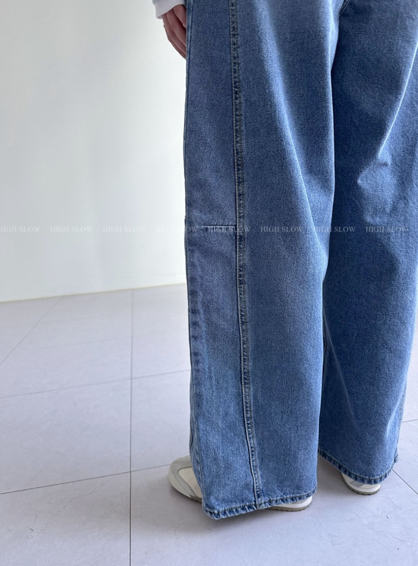 [32까지가능][3주예상]🔥 👖인생 데님 찾으셨나요? 드디어 발견한 페르헤 옆절개선 다트 와이드 데님 팬츠 Best-Selling Side Dart Wide Denim Jeans