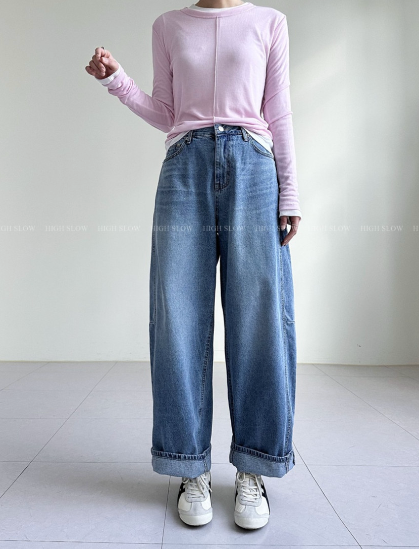 [32까지가능][3주예상]🔥 👖인생 데님 찾으셨나요? 드디어 발견한 페르헤 옆절개선 다트 와이드 데님 팬츠 Best-Selling Side Dart Wide Denim Jeans