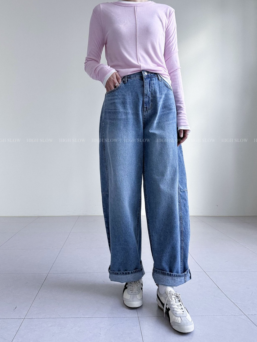 [32까지가능][3주예상]🔥 👖인생 데님 찾으셨나요? 드디어 발견한 페르헤 옆절개선 다트 와이드 데님 팬츠 Best-Selling Side Dart Wide Denim Jeans