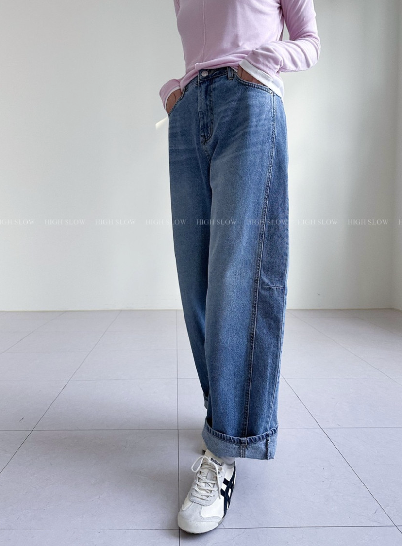 [32까지가능][3주예상]🔥 👖인생 데님 찾으셨나요? 드디어 발견한 페르헤 옆절개선 다트 와이드 데님 팬츠 Best-Selling Side Dart Wide Denim Jeans