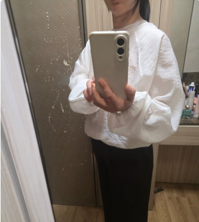 [77까지][3주소요]✨🌿 한국 대유행 린넨 오간자 시스루 맨투맨 여성 루즈핏 여름 블라우스 체형커버 데일리룩 Summer Linen Organza Sheer Sweatshirt
