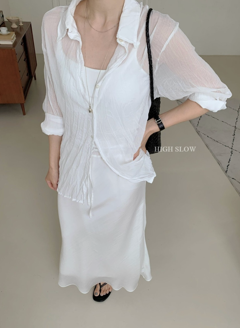 🌸 [재미주] 여리한 소재의 펄스 스커트✨ 허리밴딩 77초반까지 가능! 입는 순간 분위기 여신되는 여름 롱스커트 데일리룩·휴가룩 강력추천 Summer Pulse Skirt