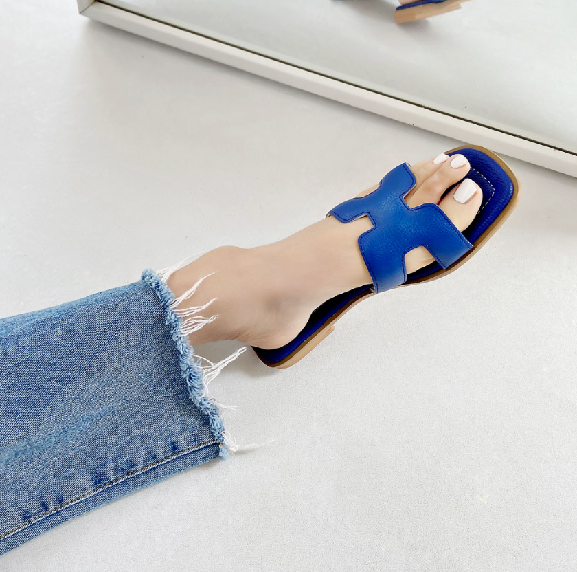 🩴[국내생산 천연 소가죽] H 로고 리얼 소가죽 슬리퍼✨ 1cm·3cm 선택 가능! 여름 내내 신게 되는 데일리 명품감성 슬리퍼 Made in Korea Genuine Leather H Sandals