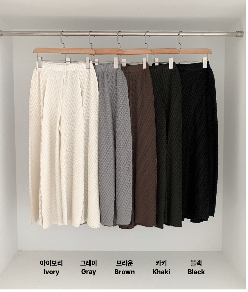 ✨ [88까지 가능] 호박 플리츠 와이드 팬츠 · 프리미엄 플리츠 · 체형커버 · 밴딩팬츠 · 통팬츠 · 냉감팬츠 · 여름팬츠 · 소멸팬츠 · 교회룩 · 모임룩 | Pumpkin Pleated Wide Pants