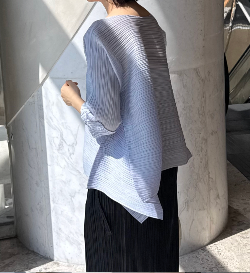 ✨ [88가능] 셀린 후레아 날개 소매절개 플리츠 블라우스 ✨ 체형커버 루즈핏 플리츠 탑 · 우아한 보트넥 블라우스 · 백화점 퀄리티 데일리룩 모임룩 | Celine Flare Wing Sleeve Pleated Blouse