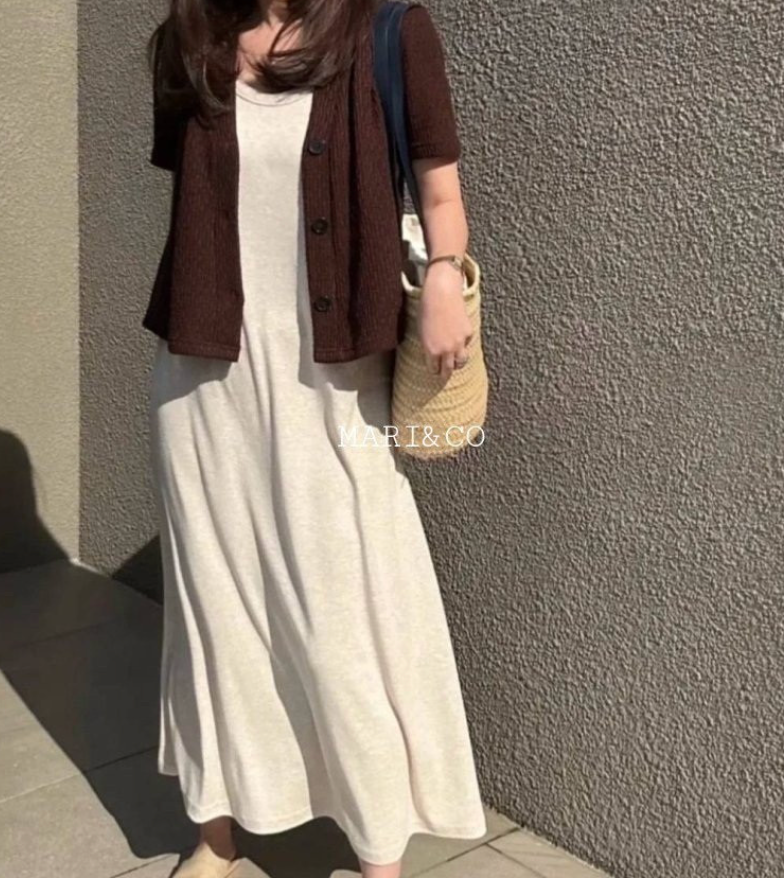 🤎✨ 노리타 버블니트 훌가디건 ✨🤎 여름가디건 · 반팔 크롭가디건 · 브이넥 니트가디건 · 체형커버 가디건 | Norita Bubble Knit Flare Cardigan ✨ Summer Knit Cardigan
