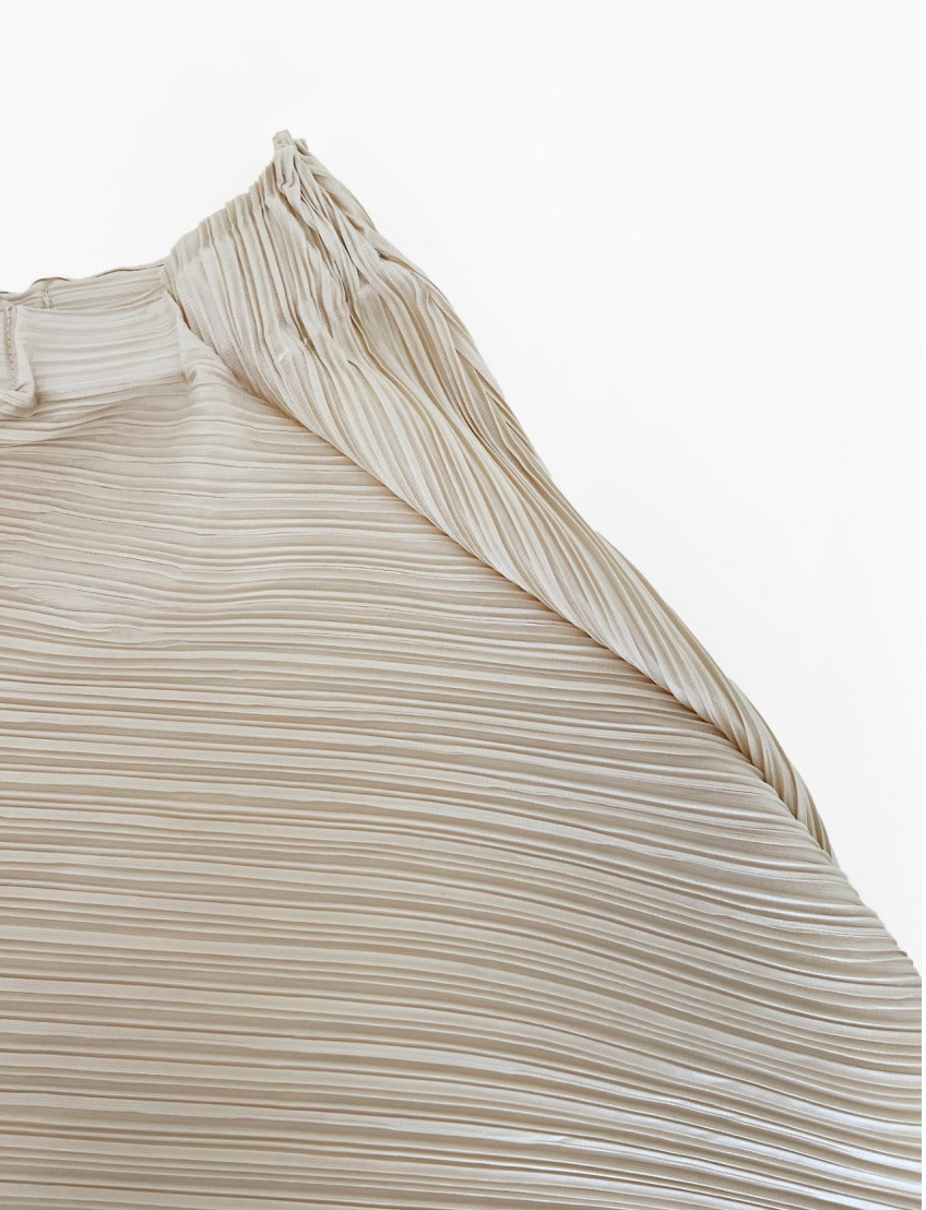 🏺 [88가능]프리미엄 돋보적 입체 가로 플리츠 항아리 벌룬 미디 스커트 │ Sculpted Horizontal Pleated Balloon Midi Skirt with Tummy Control · 체형커버 · 밴딩허리 · 우아한 볼륨핏 · 88까지 추천
